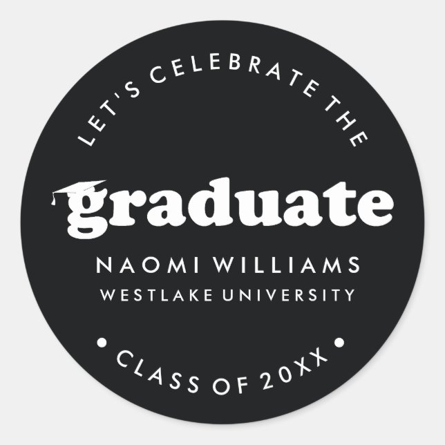 BOLD MODERN RETRO GRADUATE | ABSCHLUSS STICKER (Vorderseite)
