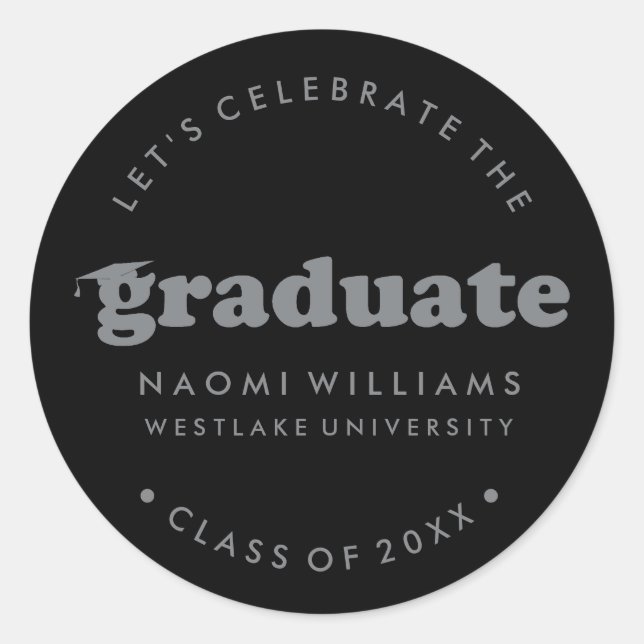 BOLD MODERN RETRO GRADUATE | ABSCHLUSS STICKER (Vorderseite)