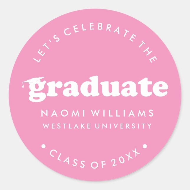 BOLD MODERN RETRO GRADUATE | ABSCHLUSS STICKER (Vorderseite)