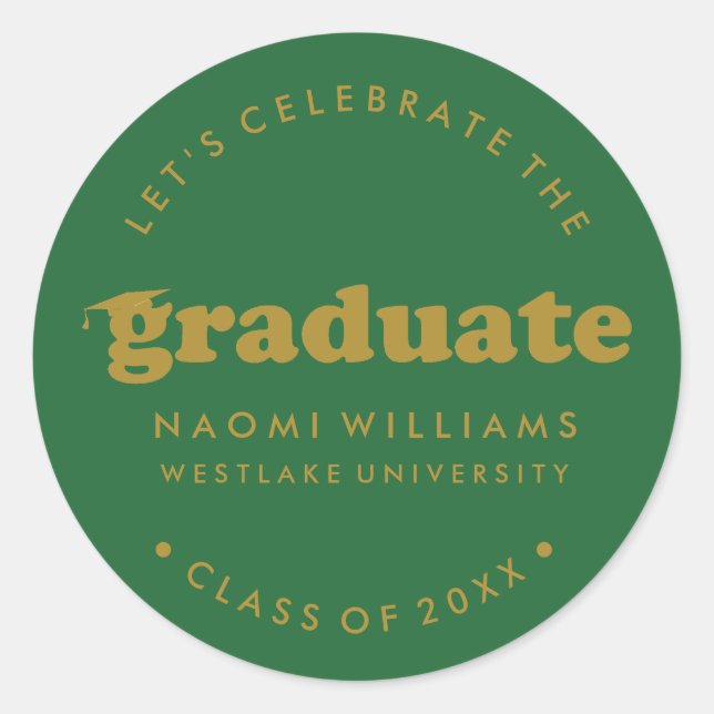 BOLD MODERN RETRO GRADUATE | ABSCHLUSS STICKER (Vorderseite)