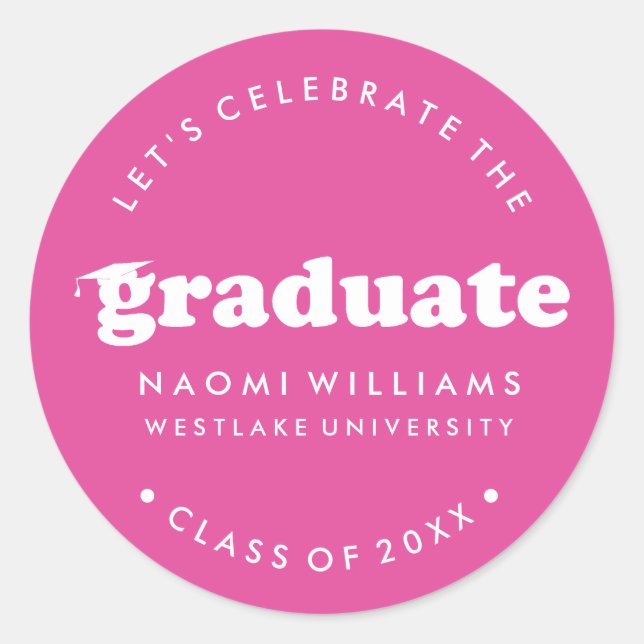 BOLD MODERN RETRO GRADUATE | ABSCHLUSS STICKER (Vorderseite)