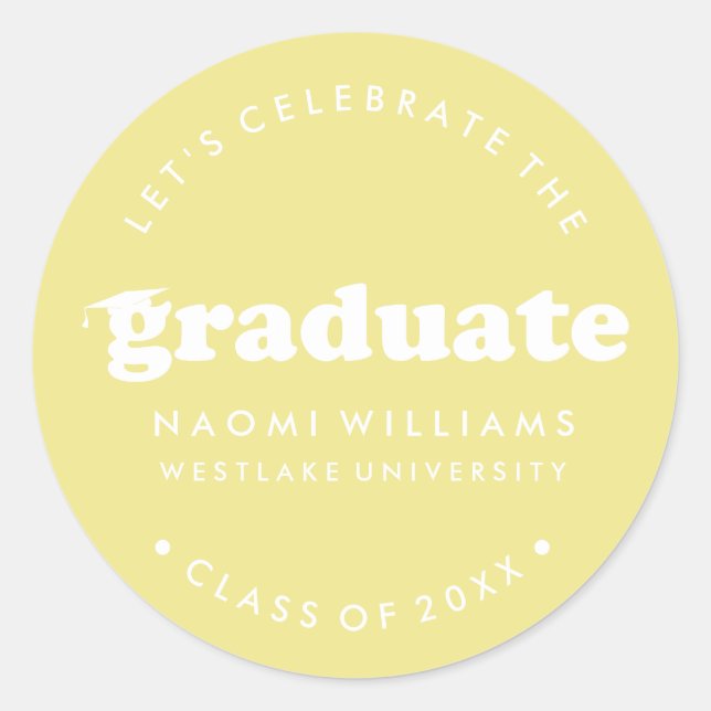 BOLD MODERN RETRO GRADUATE | ABSCHLUSS STICKER (Vorderseite)