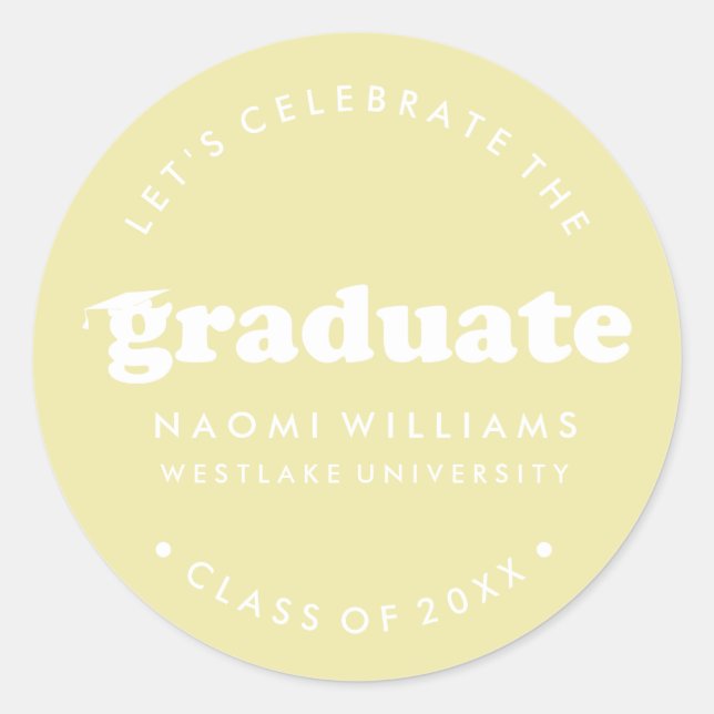 BOLD MODERN RETRO GRADUATE | ABSCHLUSS STICKER (Vorderseite)