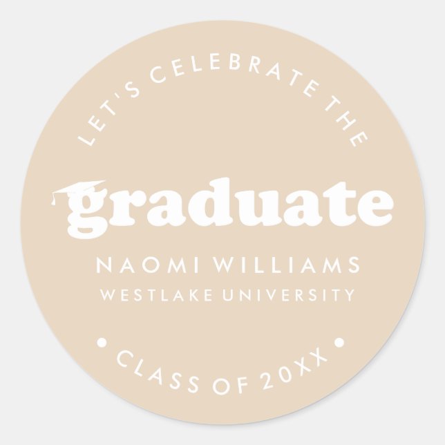 BOLD MODERN RETRO GRADUATE | ABSCHLUSS STICKER (Vorderseite)