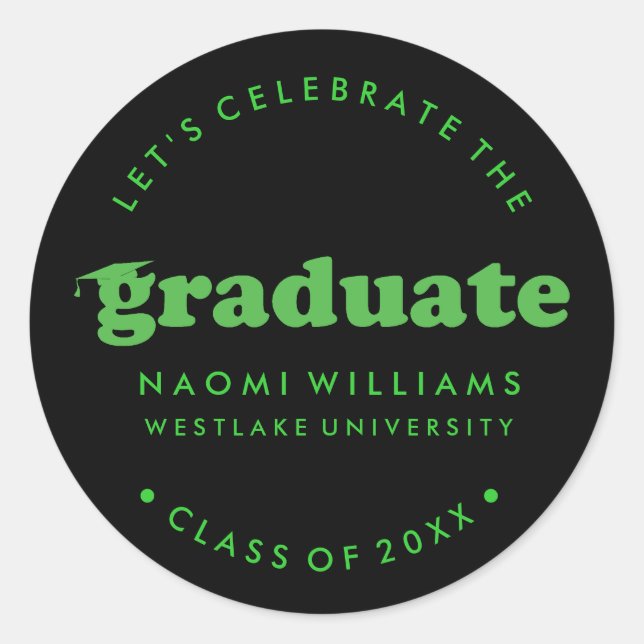BOLD MODERN RETRO GRADUATE | ABSCHLUSS STICKER (Vorderseite)