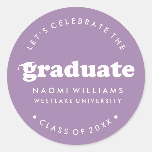 BOLD MODERN RETRO GRADUATE | ABSCHLUSS STICKER (Vorderseite)