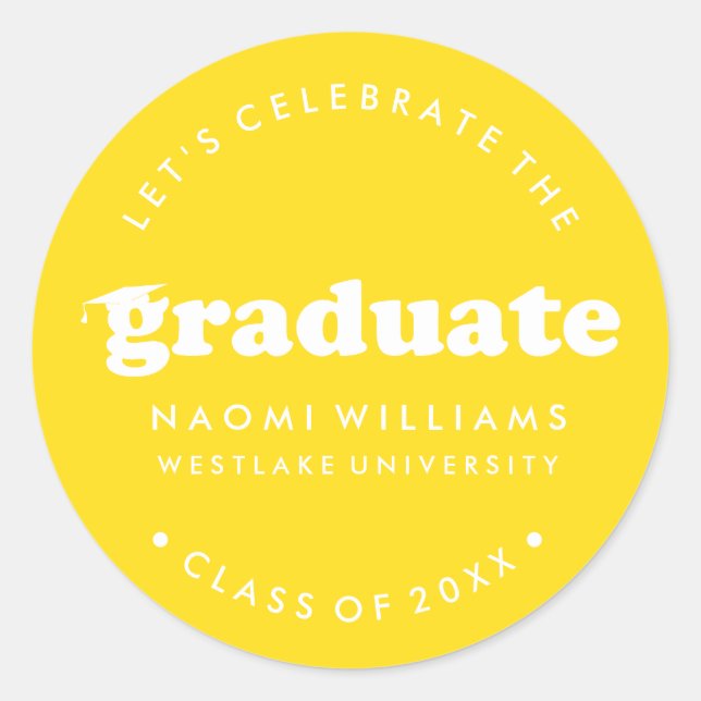 BOLD MODERN RETRO GRADUATE | ABSCHLUSS STICKER (Vorderseite)