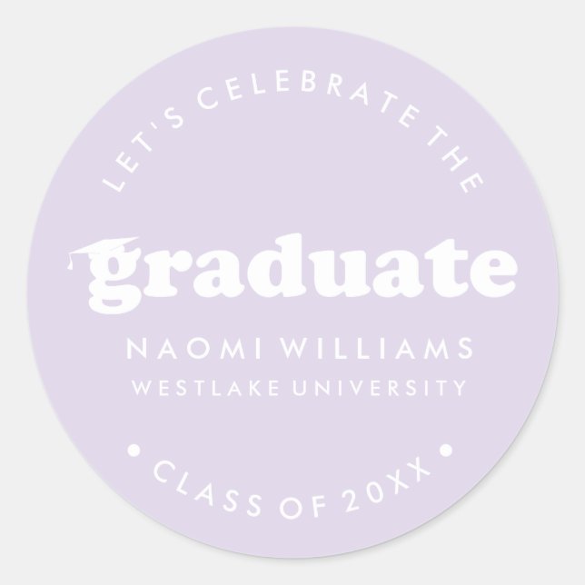 BOLD MODERN RETRO GRADUATE | ABSCHLUSS STICKER (Vorderseite)