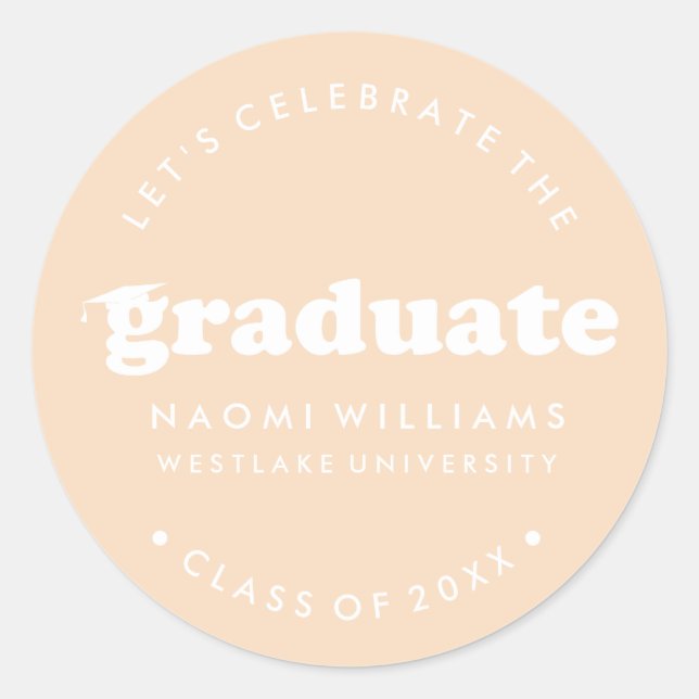 BOLD MODERN RETRO GRADUATE | ABSCHLUSS STICKER (Vorderseite)