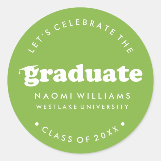 BOLD MODERN RETRO GRADUATE | ABSCHLUSS STICKER (Vorderseite)