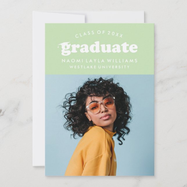 BOLD MODERN RETRO GRADUATE | EINLADUNG VON ABSCHLÜ (Vorderseite)