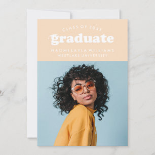 BOLD MODERN RETRO GRADUATE EINLADUNG VON ABSCHLÜ