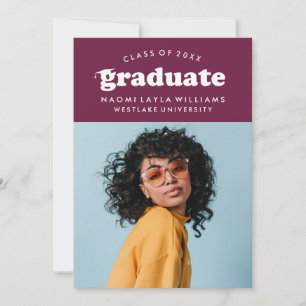 BOLD MODERN RETRO GRADUATE   EINLADUNG VON ABSCHLÜ