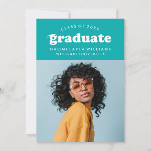 BOLD MODERN RETRO GRADUATE EINLADUNG VON ABSCHLÜ