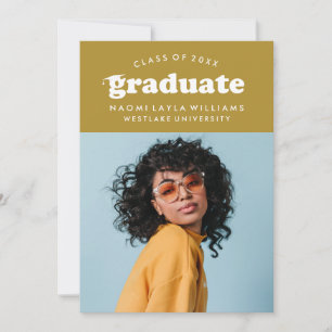 BOLD MODERN RETRO GRADUATE EINLADUNG VON ABSCHLÜ