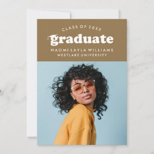 BOLD MODERN RETRO GRADUATE EINLADUNG VON ABSCHLÜ