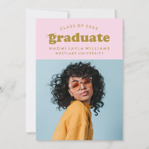 BOLD MODERN RETRO GRADUATE EINLADUNG VON ABSCHLÜ
