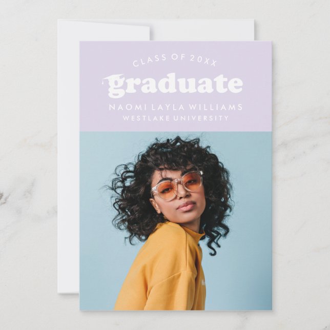 BOLD MODERN RETRO GRADUATE | EINLADUNG VON ABSCHLÜ (Vorderseite)