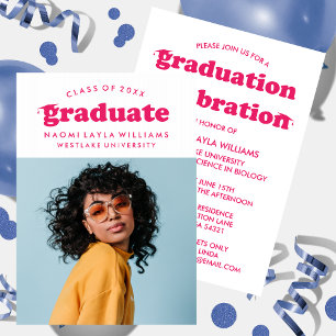 BOLD MODERN RETRO GRADUATE   EINLADUNG VON ABSCHLÜ