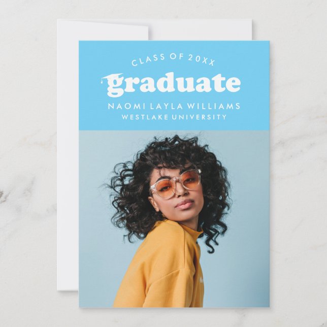 BOLD MODERN RETRO GRADUATE | EINLADUNG VON ABSCHLÜ (Vorderseite)