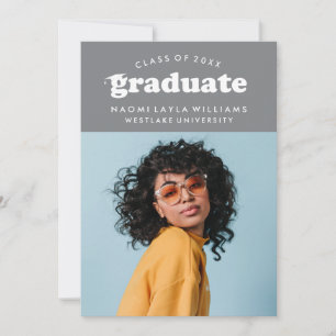 BOLD MODERN RETRO GRADUATE EINLADUNG VON ABSCHLÜ
