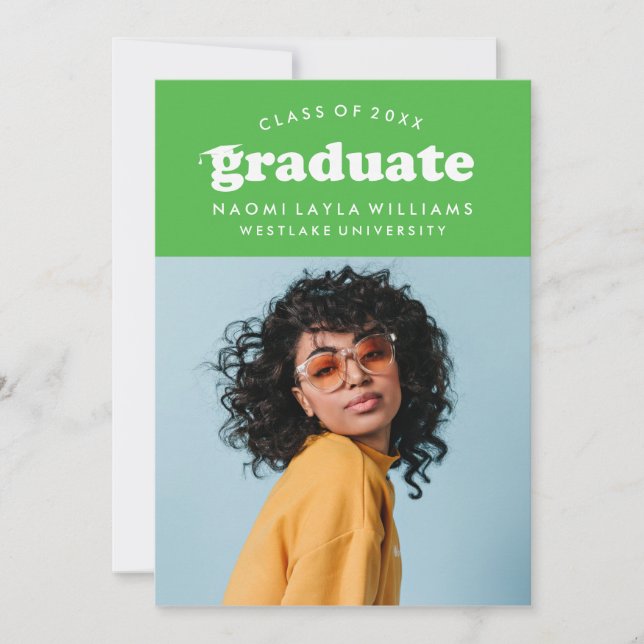 BOLD MODERN RETRO GRADUATE | EINLADUNG VON ABSCHLÜ (Vorderseite)