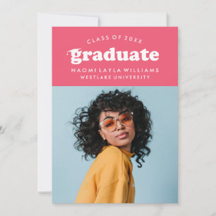 BOLD MODERN RETRO GRADUATE   EINLADUNG VON ABSCHLÜ