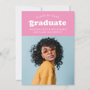 BOLD MODERN RETRO GRADUATE   EINLADUNG VON ABSCHLÜ