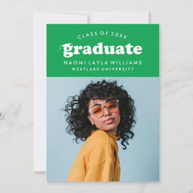 BOLD MODERN RETRO GRADUATE | EINLADUNG VON ABSCHLÜ (Vorderseite)