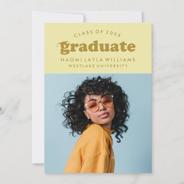 BOLD MODERN RETRO GRADUATE | EINLADUNG VON ABSCHLÜ (Vorderseite)