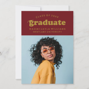 BOLD MODERN RETRO GRADUATE EINLADUNG VON ABSCHLÜ