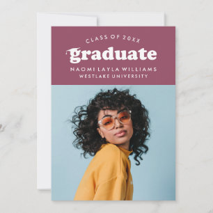 BOLD MODERN RETRO GRADUATE EINLADUNG VON ABSCHLÜ