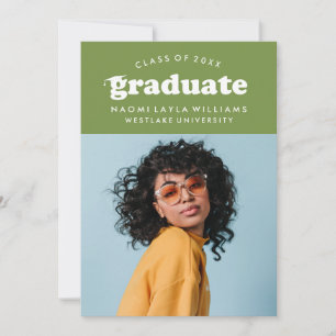 BOLD MODERN RETRO GRADUATE EINLADUNG VON ABSCHLÜ