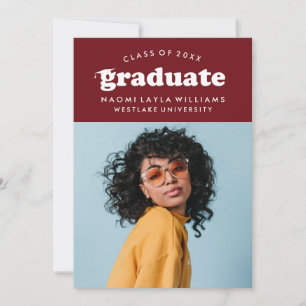 BOLD MODERN RETRO GRADUATE   EINLADUNG VON ABSCHLÜ