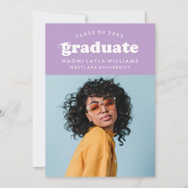BOLD MODERN RETRO GRADUATE | EINLADUNG VON ABSCHLÜ (Vorderseite)