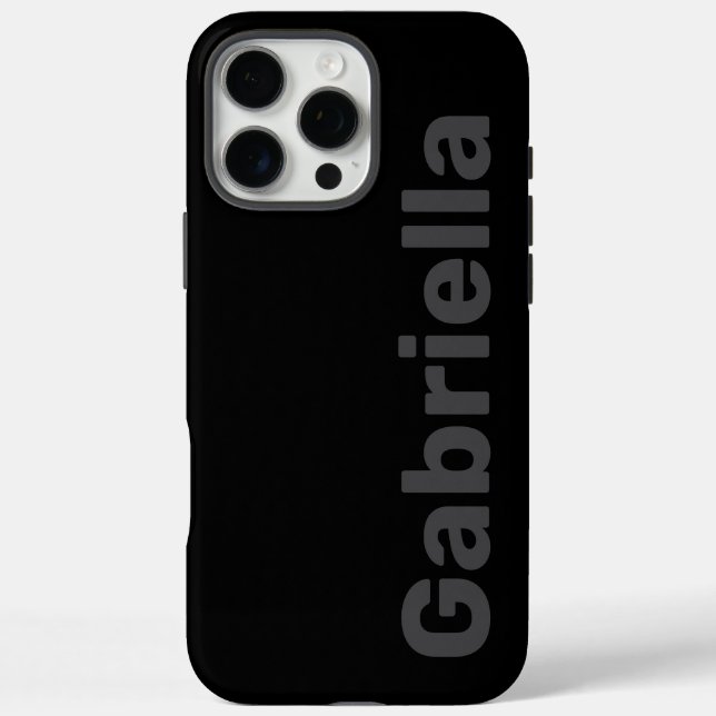 Bold Modern Simple Black & Gray Name Case-Mate iPhone Hülle (Rückseite)