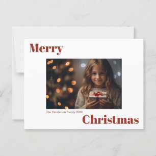 Bold Modern Simple Frohe Weihnachten 1 Foto Postkarte