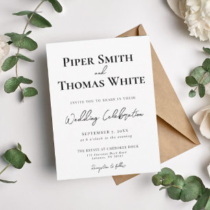 Bold Modern Wedding Invitation   Minimalist Einladung