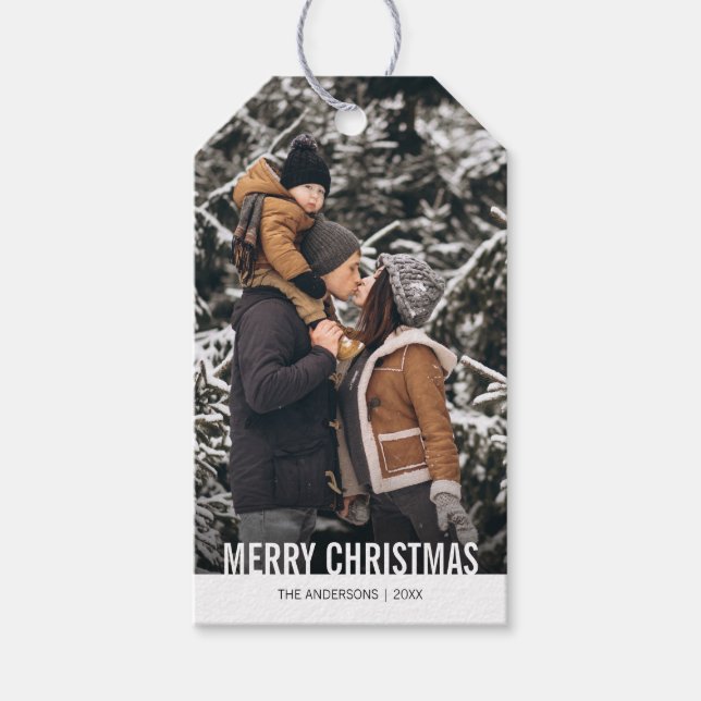 Bold Modern Weihnachtsgeschenk Tag Geschenkanhänger (Vorderseite)