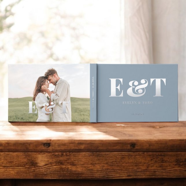 Bold Monogram Elegant Foto Wedding Gästebuch (Von Creator hochgeladen)