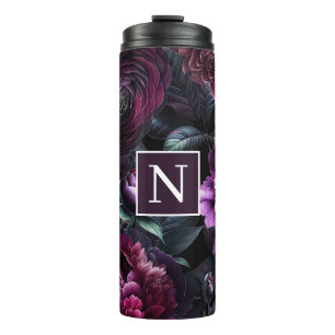 Bold Moody Blume Black Enchanted Floral Garden Thermosbecher