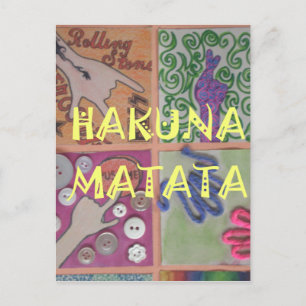 Bold Mosaic Mash-Up: Edgy Pop Art Hakuna Matata Postkarte