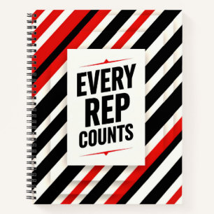 Bold Motivational Poster - "EVERY REP COUNTS" Notizbuch