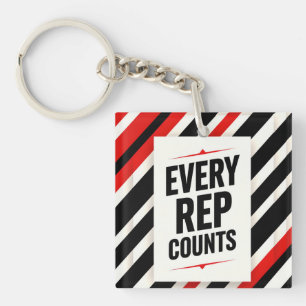 Bold Motivational Poster - "EVERY REP COUNTS" Schlüsselanhänger