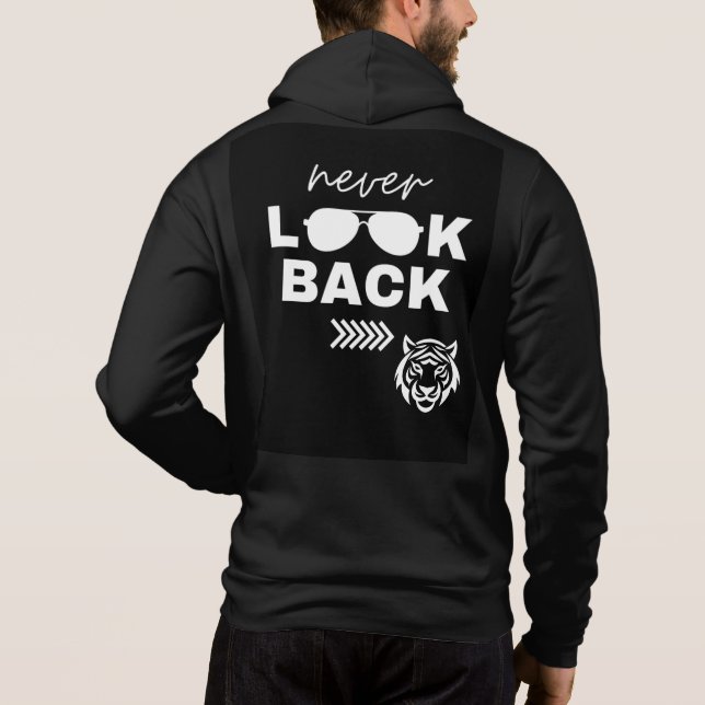 Bold Motivational Quote Black Hoodie (Rückseite)