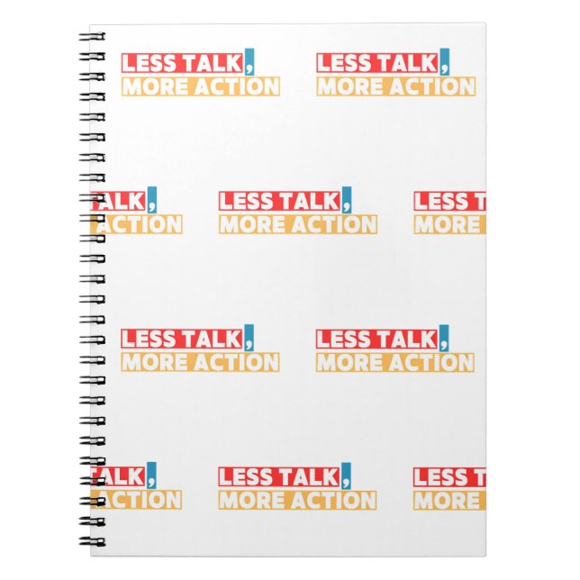 Bold Motivational Quote – Less Talk, More Action Notizblock (Vorderseite)