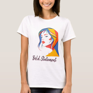 Bold Multicolor Fashion Portrait T-Shirt
