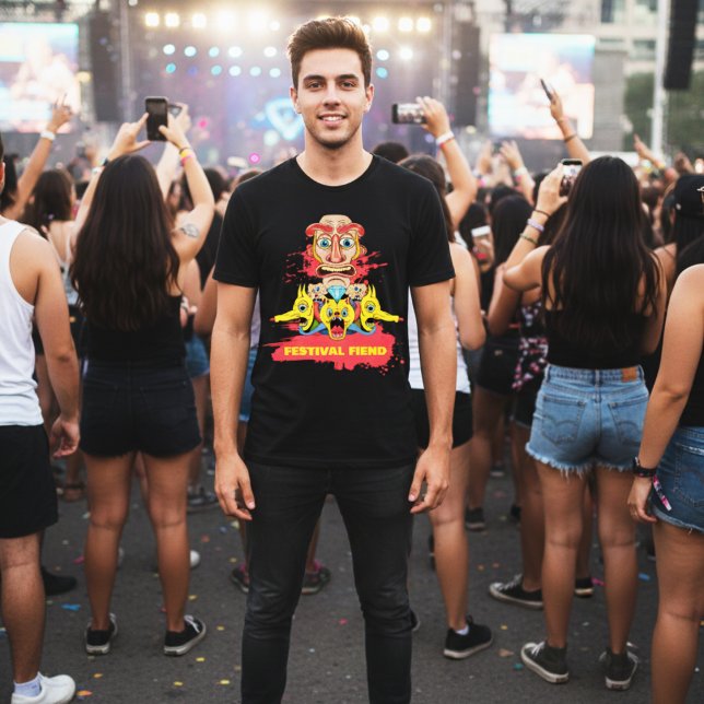 Bold Multicolor Tribal Totem Mask Customizable T-Shirt (Von Creator hochgeladen)