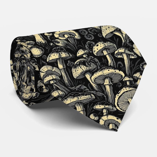 Bold Mushroom Elegance Neck Tie Krawatte (Gerollt)