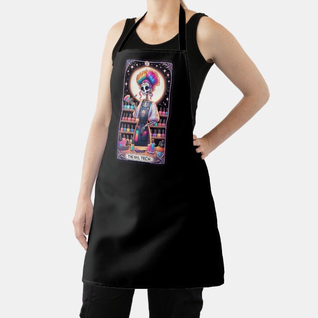 Bold Nail Tech Tarot Card Black Business Schürze (InSitu)